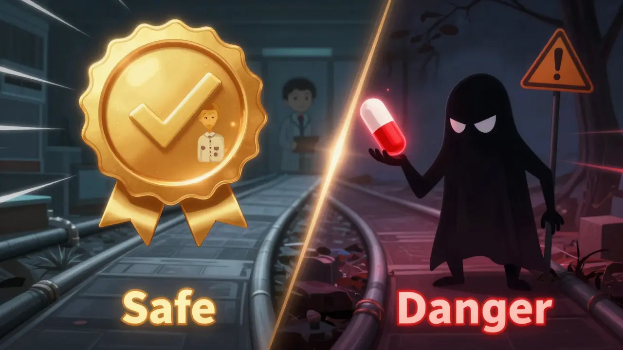 Comparison between a certified pharmacy and a suspicious unregulated seller